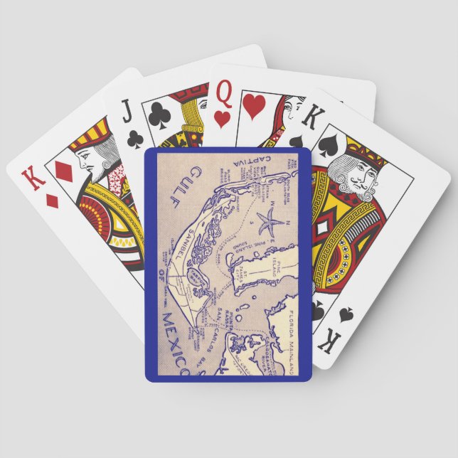 Sanibel Captiva Map Playing Cards  (Back)