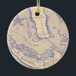 Sanibel Captiva Ornament<br><div class="desc">The majestic,  shell havens in the Gulf of Mexico - Sanibel and Captiva Islands. Sadly bruised by the Hurricane Ian.  This is a lovely remembrance of the islands as an ornament.</div>