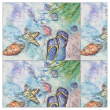 Sanibel Island Flip Flop watercolor painting