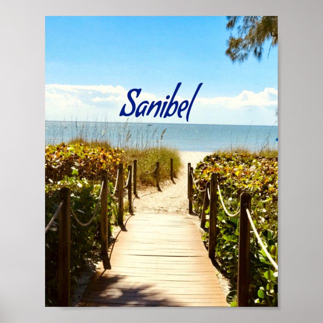 Sanibel Island Florida Beach Ocean Poster (Front)