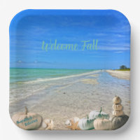 Sanibel Island Florida Beach with Fall Pumpkins 