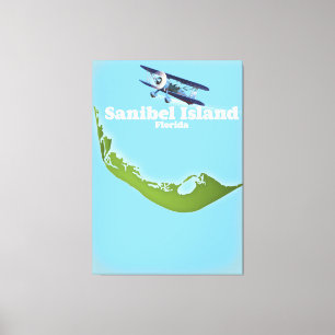 Sanibel Island Florida map Canvas Print