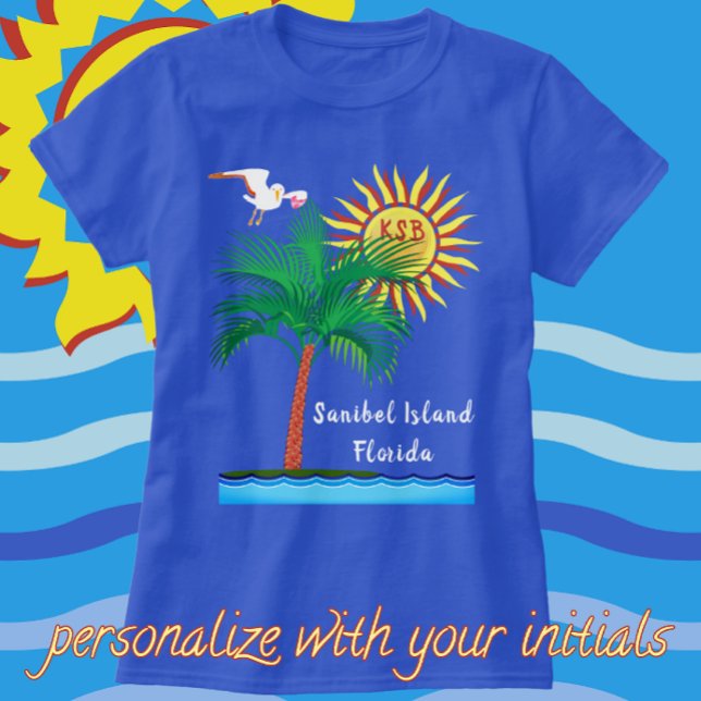 Sanibel Island Florida Palm Tree and Sunshine T-Shirt (Sanibel Island Florida Souvenir)