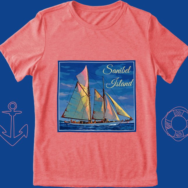 Sanibel Island Florida Sailing Ship Vacation Tri-Blend Shirt (Creator Uploaded)
