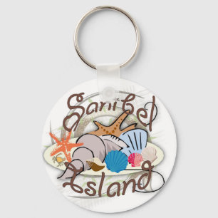Sanibel Island Florida seashell design Key Ring