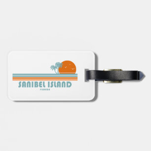 Sanibel Island Florida Sun Palm Trees Luggage Tag