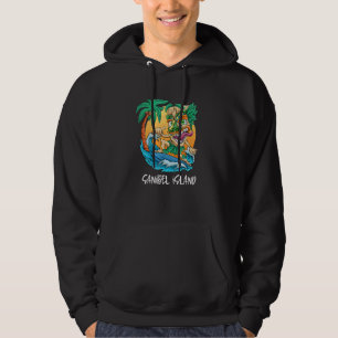 Sanibel Island Florida Surfing Tiki Beach Vacation Hoodie