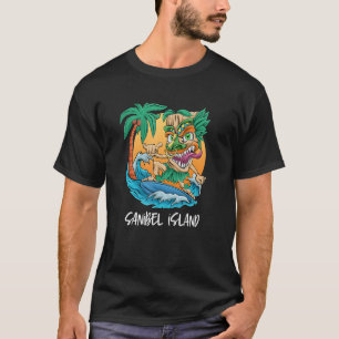 Sanibel Island Florida Surfing Tiki Beach Vacation T-Shirt