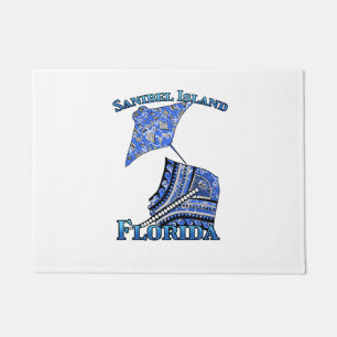 Sanibel Island Florida Vacation Tribal Stingray Doormat
