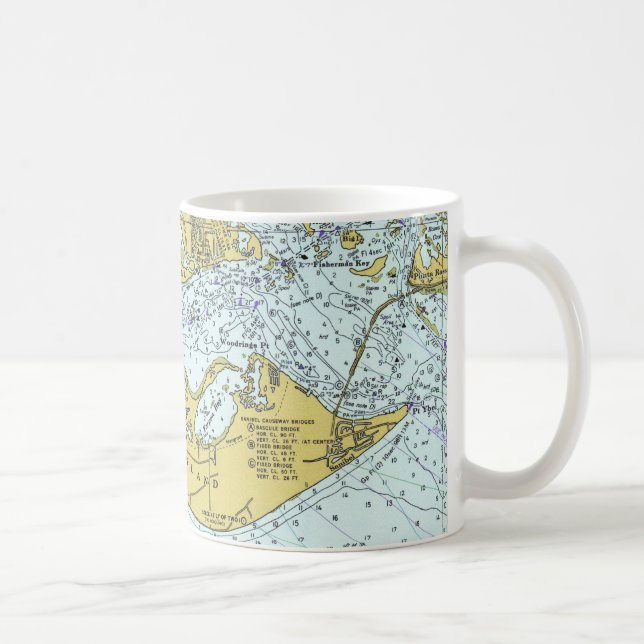 Sanibel Island Florida vintage map Coffee Mug (Right)