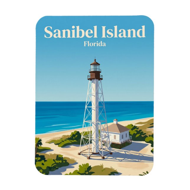 Sanibel Island Lighthouse USA Magnet (Vertical)