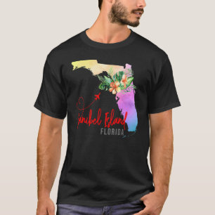 Sanibel Island Map Matching Vacation Family Girls T-Shirt