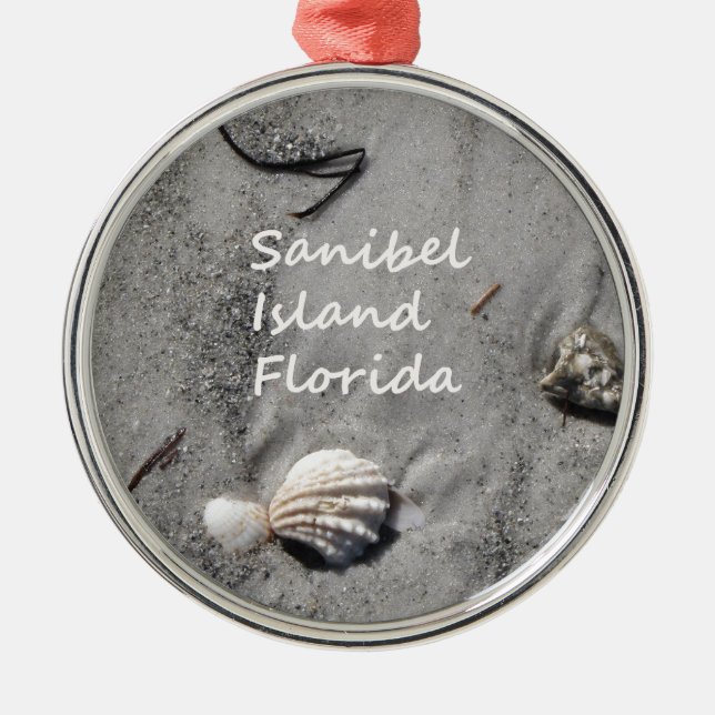 Sanibel Island Sand Shells Metal Tree Decoration (Front)