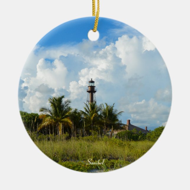 Sanibel Lighthouse Christmas Ornament (Front)