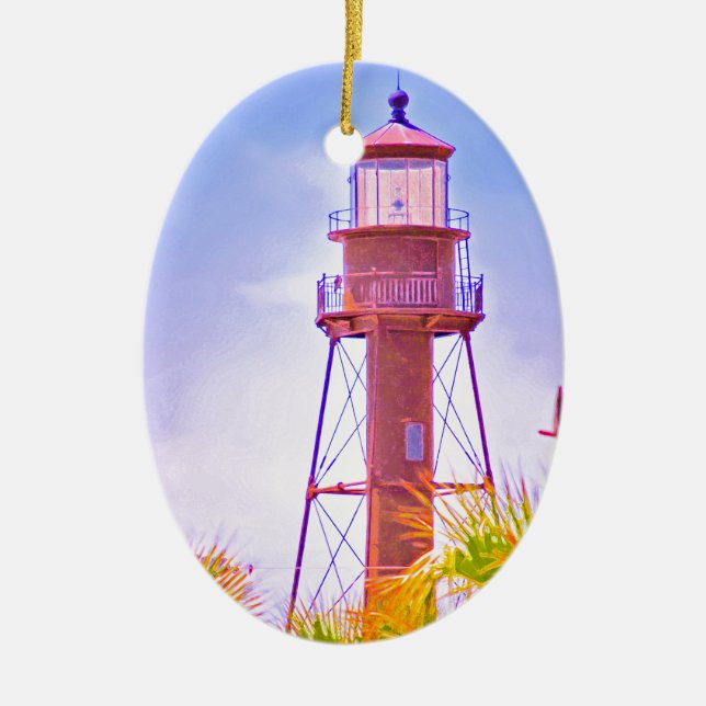 Sanibel Lighthouse collection Ceramic Tree Decoration (Front)