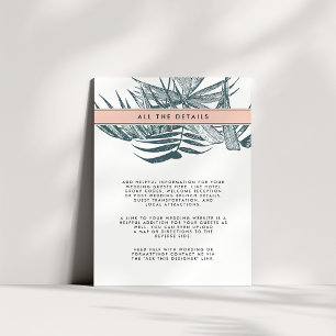 Sanibel   Tropical Botanical Wedding Guest Details Enclosure Card