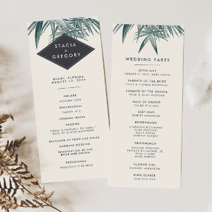 Sanibel   Vintage Tropical Wedding Program Programme