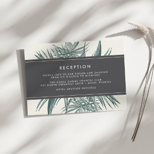 Sanibel   Vintage Tropical Wedding Reception Card