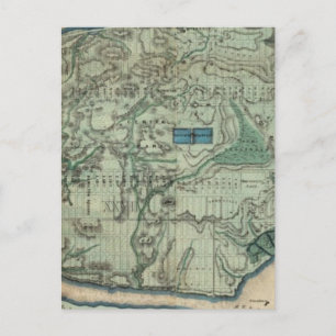 Sanitary and Topographical Map of New York City Postcard
