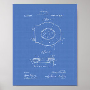 Sanitary Toilet Seat 1922 Patent Art Blueprint Poster