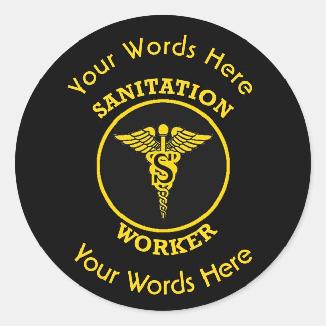 Sanitation Worker Shield Classic Round Sticker (Front)