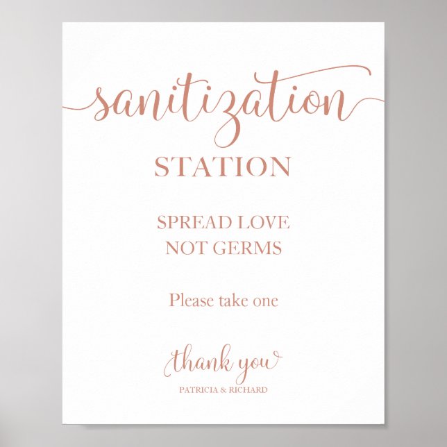  Sanitisation Station Spread Love Not Germs Sign (Front)