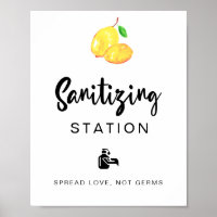 Sanitising Station Lemon Wedding Bridal Shower