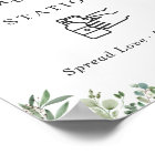 Sanitising Station Sign Greenery Eucalyptus Leaves