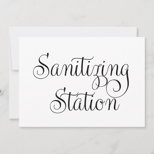 sanitising station Wedding Sign Invitation (Front)