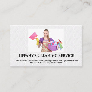 Sanitising Supplies   Cleaner Woman Business Card