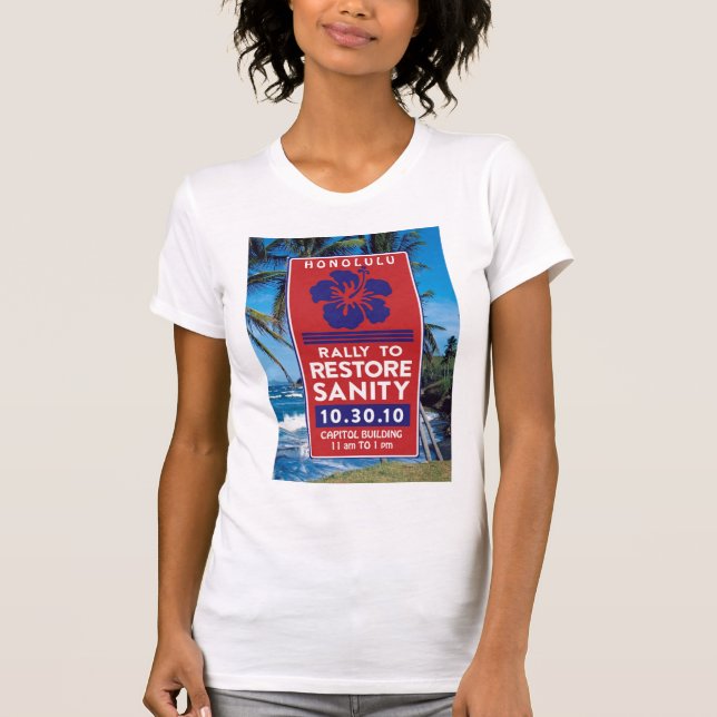 Sanity Poster with beach T-Shirt (Front)