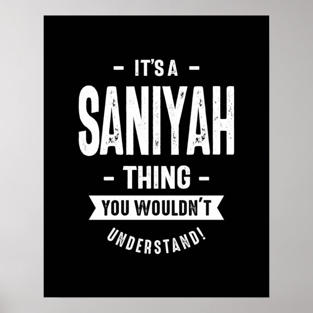 Saniyah Personalised Name Birthday Gift Poster (Front)