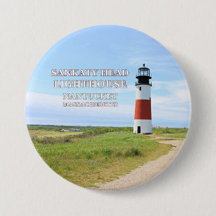 Sankaty Head Lighthouse, Nantucket MA Button Pin