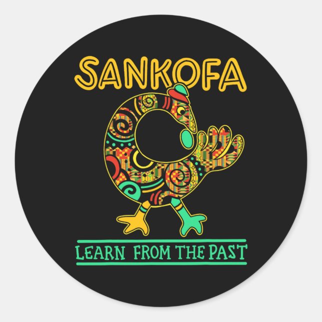 Sankofa African Bird Black History Month Juneteent Classic Round Sticker (Front)