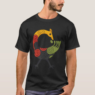 Sankofa Bird Adinkra Art In Pan African Colours T-Shirt