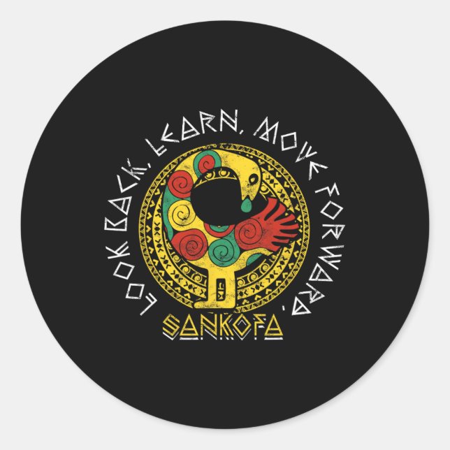 Sankofa Black History Month Adinkra Ghana  Classic Round Sticker (Front)