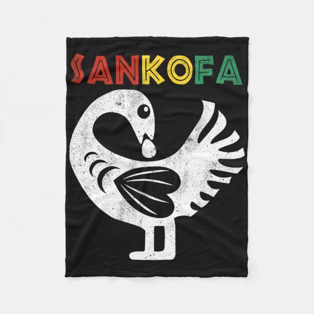 Sankofa Juneteenth Ghana Adinkra Symbol Sankofa  Fleece Blanket (Front)