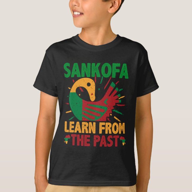 Sankofa Symbol And Adinkra Ghana For Black History T-Shirt (Front)