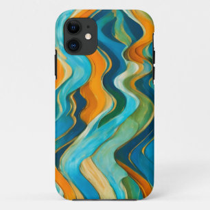"Sanlúcar" Blue Green Orange Waves Case-Mate iPhone Case