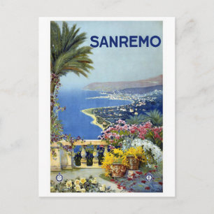 "Sanremo" Vintage Travel Poster Postcard
