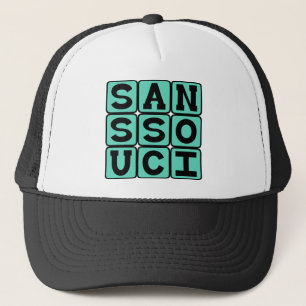 Sans Souci, No Worries Latin Phrase Trucker Hat