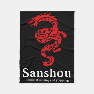 Sanshou Dragon Sanda Chinese Boxing Martial Arts Fleece Blanket