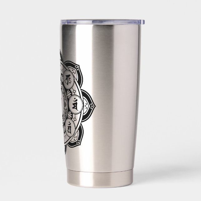 Sanskrit Mandala Insulated Tumbler (Left)
