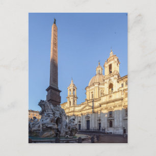 Sant Agnese Church at the Piazza Navona - Rome Postcard