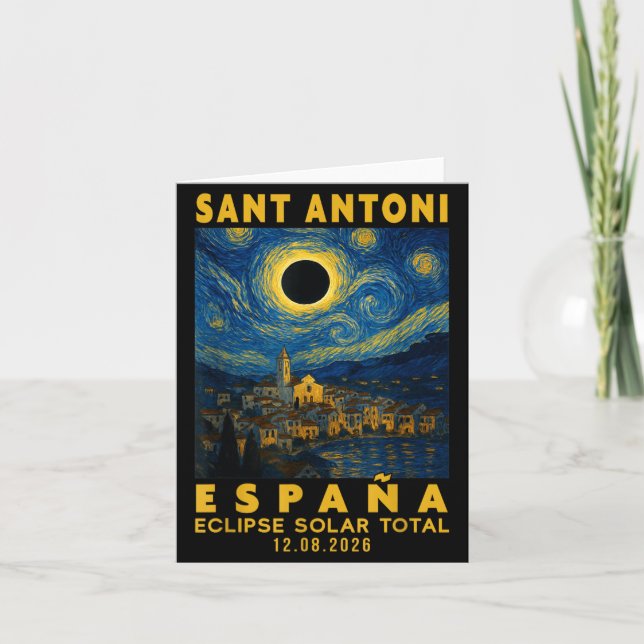 Sant Antoni España Eclipse Solar Total 2026 Card (Front)