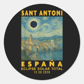Sant Antoni España Eclipse Solar Total 2026 Classic Round Sticker