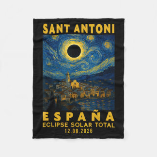 Sant Antoni España Eclipse Solar Total 2026 Fleece Blanket