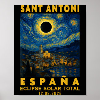 Sant Antoni España Eclipse Solar Total 2026 Poster