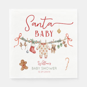 Sant Baby Clothesline Baby Shower Napkins