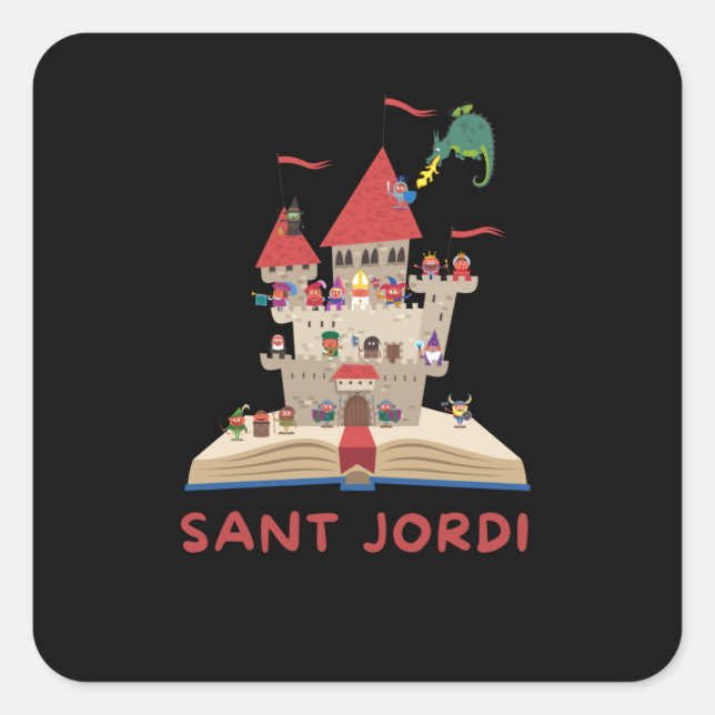 sant jordi square sticker (Front)